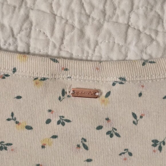 Victoria's Secret Vintage Floral Split Neck Top Size XS Soft Girl Baby Tee - Picture 5 of 6
